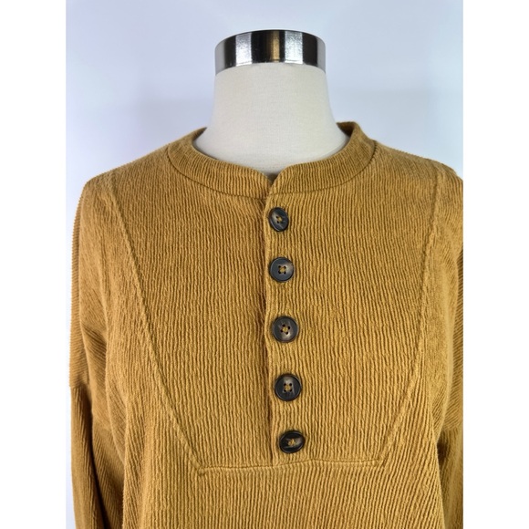 Madewell Texture & Thread dolman sleeve half button up women’s knit top - Picture 2 of 11